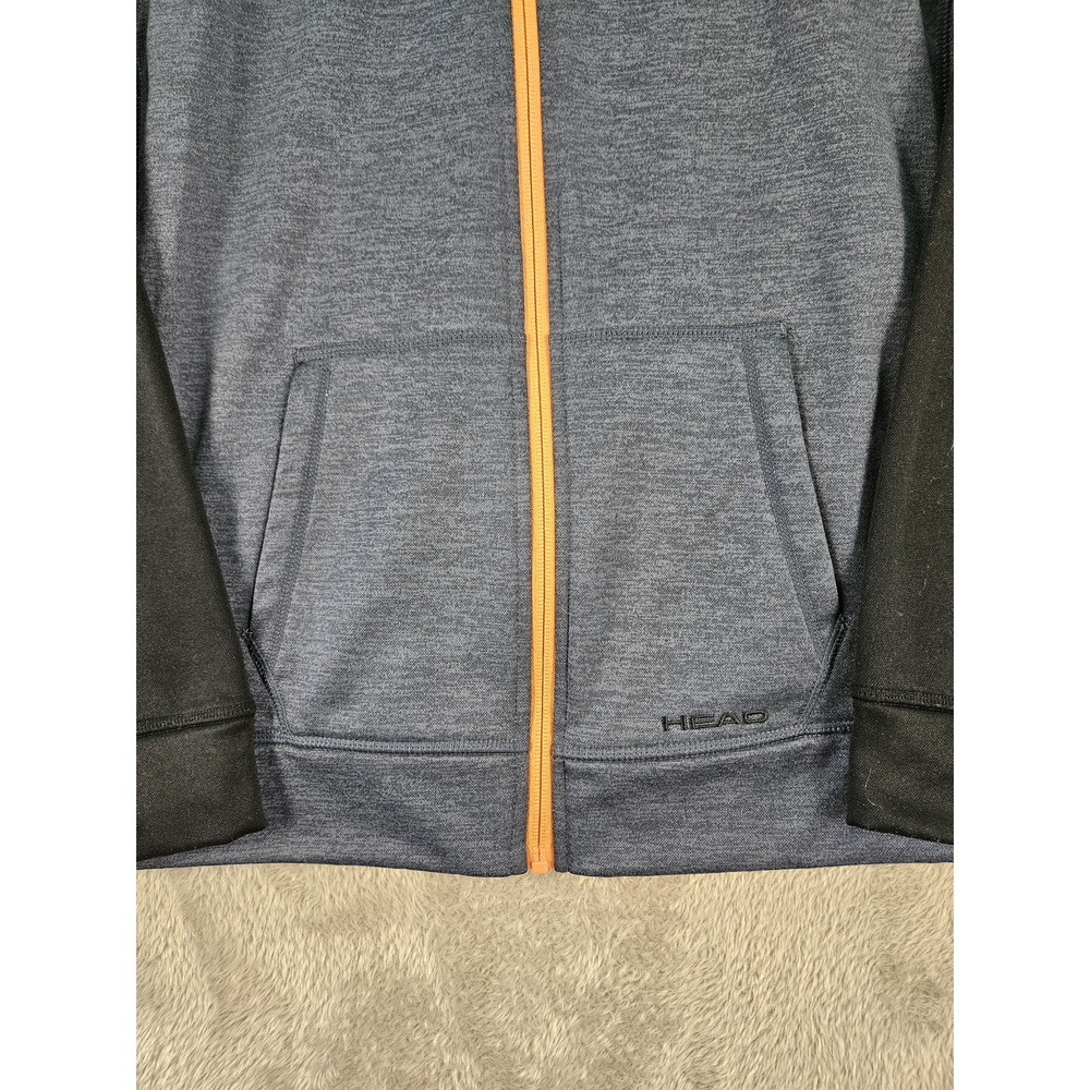 Head Hoodie Sweatshirt Full-zip Jacket Black Gray Orange Youth Size XL - Picture 2 of 10